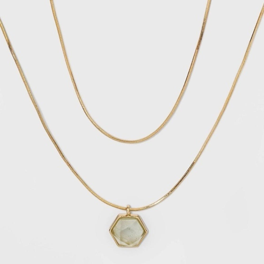 Boho Gold Layered Fluorite Minimalist Necklace